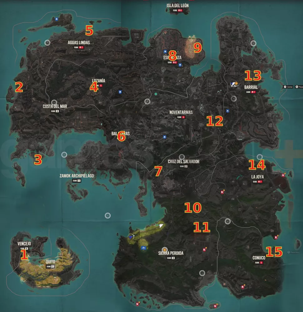 Far Cry 6 Criptograma Chest locations Map